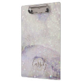 Prachtige marmer en Glitter Sparkle Monogrammed Klembord (Links)