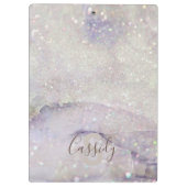 Prachtige marmer en Glitter Sparkle Monogrammed Klembord (Achterkant)
