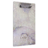 Prachtige marmer en Glitter Sparkle Monogrammed Klembord (Rechts)