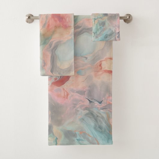 PRACHTIGE MARMEREN GRIJZE BADKAMER HANDDOEK SET (Insitu)