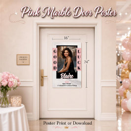 Prachtige Marmeren Roze Gouden Deurposter voor Wed Poster