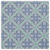 Prachtige Marokkaanse Abstract - Blauw, wit, groen Stof (Swatch)