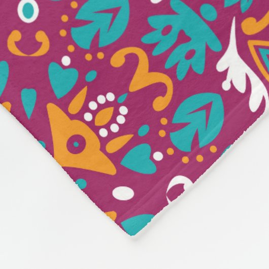 🤩 prachtige maroon en turquoise Azulejos, Fleece Deken (Hoek)