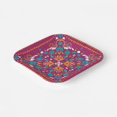 🤩 prachtige maroon en turquoise Azulejos, Papieren Bordje (Gebogen)