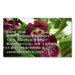 Prachtige Maroon Orchideeën II Magnetisch Visitekaartje