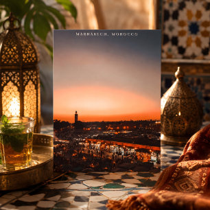 Prachtige Marrakech Red Medina zonsondergang Briefkaart