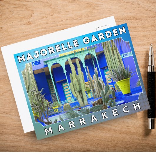 Prachtige Marrakesh Majorelle Tuinarchitectuur Briefkaart