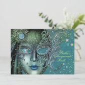 Prachtige Masquerade Party uitnodigingen (Staand voorkant)