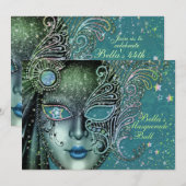 Prachtige Masquerade Party uitnodigingen (Voorkant / Achterkant)