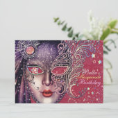 Prachtige Masquerade Party uitnodigingen (Staand voorkant)