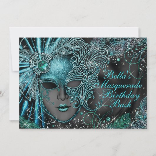 Prachtige Masquerade Party uitnodigingen (Voorkant)