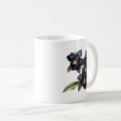 Prachtige  mauve en zwarte orchidee koffiemok (Voorkant rechts)