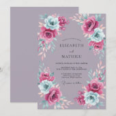 Prachtige Mauve Lente Bruiloft Kaart (Voorkant / Achterkant)