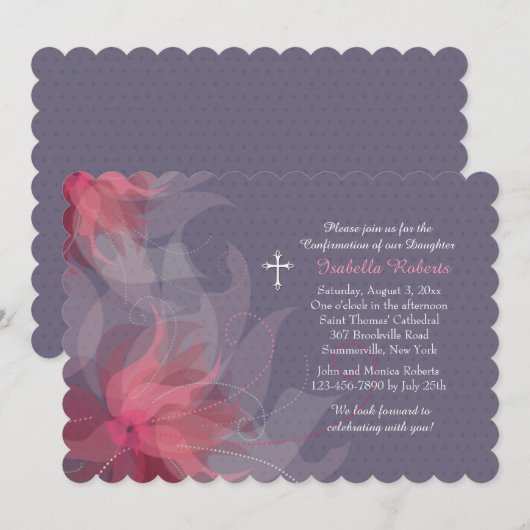 Prachtige Mauve uitnodiging (Voorkant / Achterkant)