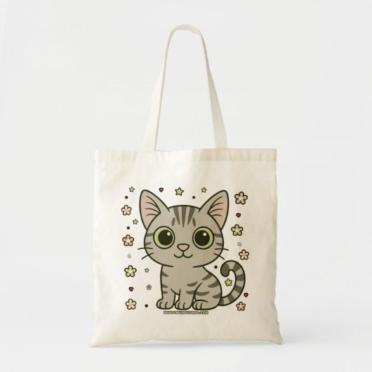 Prachtige Maya Bloemen Tabby Kat Tote Bag (Voorkant)