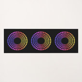 Prachtige meerkleurige Heart Mandala op zwart Yogamat (Achterkant (horizontaal))