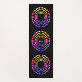 Prachtige meerkleurige Heart Mandala op zwart Yogamat (Voorkant)