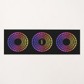 Prachtige meerkleurige Heart Mandala op zwart Yogamat (Voorkant (horizontaal))