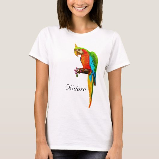 Prachtige meerkleurige Macaw Bird T-Shirt (Voorkant)
