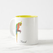 Prachtige meerkleurige Macaw Bird Tweekleurige Koffiemok (Voorkant links)