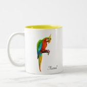 Prachtige meerkleurige Macaw Bird Tweekleurige Koffiemok (Links)