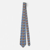 prachtige meerkleurige vlinder blauw stropdas (Voorkant)