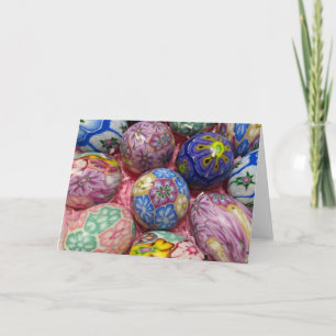Prachtige meerkleurige was Oekraïense eieren Feestdagen Kaart