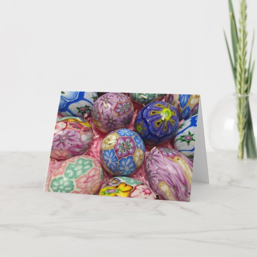 Prachtige meerkleurige was Oekraïense eieren Feestdagen Kaart (Voorkant)