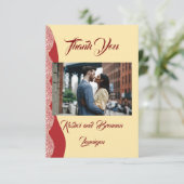 Prachtige Mehndi bruiloft dank u kaarten (Staand voorkant)