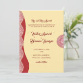 Prachtige Mehndi bruiloft Kaart (Staand voorkant)