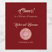 Prachtige Mehndi Wijn Etiket (Enkel label)