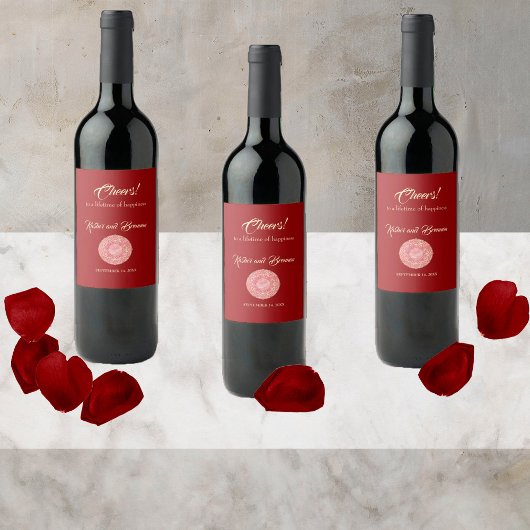 Prachtige Mehndi Wijn Etiket