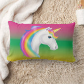 Prachtige meisjes Rainbow Unicorn Lumbar Pillow Kussen (Deken)