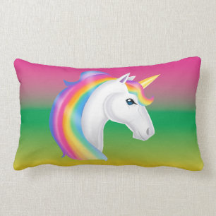 Prachtige meisjes Rainbow Unicorn Lumbar Pillow Kussen