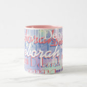 prachtige meisjesnamen roze patroon roze tweekleurige koffiemok (Center)