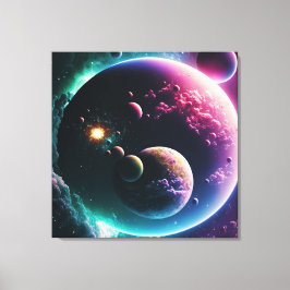 Prachtige melkweg door buitenruimtetuigen canvas afdruk