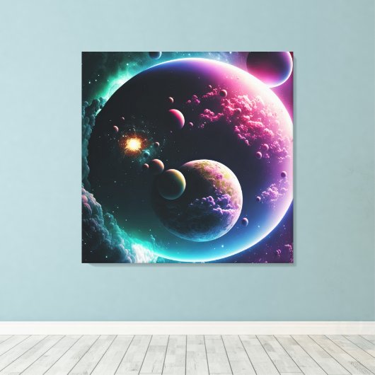 Prachtige melkweg door buitenruimtetuigen canvas afdruk (Insitu (Houten vloer))