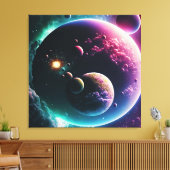 Prachtige melkweg door buitenruimtetuigen canvas afdruk (Insitu (Woonkamer))