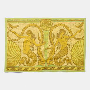 prachtige mermaiafdrukken theedoek