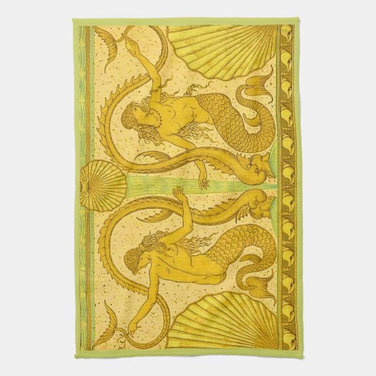 prachtige mermaiafdrukken theedoek (Verticaal)