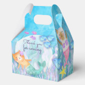 Prachtige Mermaid Cat (Mercat) thema feestdozen Bedankdoosjes (Achterkant)