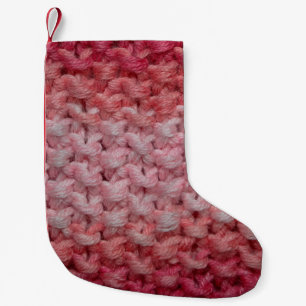 prachtige messenstof met rode en beige tinten, c kleine kerstsok