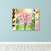 Prachtige, met bomen omhulde Canvas Afdruk (Insitu (Houten vloer))