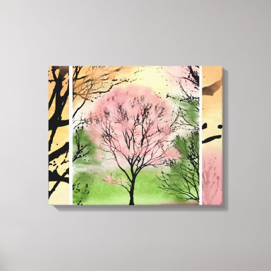 Prachtige, met bomen omhulde Canvas Afdruk (Voorkant)