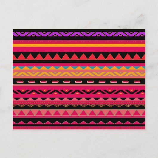 Prachtige Mexicaanse Aztec Colorful Pattern Briefkaart (Voorkant)