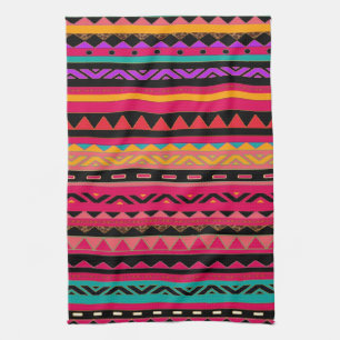 Prachtige Mexicaanse Aztec Colorful Pattern Theedoek
