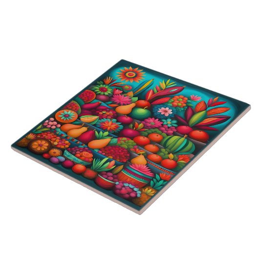 Prachtige Mexicaanse kunst Tegeltje (Zijkant)