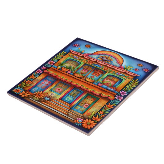 Prachtige Mexicaanse kunst Tegeltje (Zijkant)