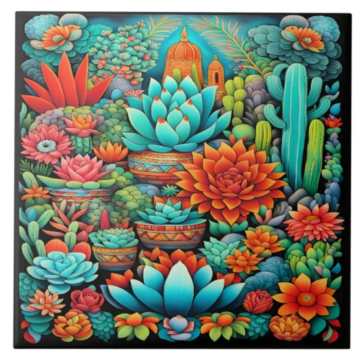 Prachtige Mexicaanse kunst Tegeltje (Voorkant)