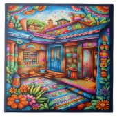Prachtige Mexicaanse kunst Tegeltje (Voorkant)